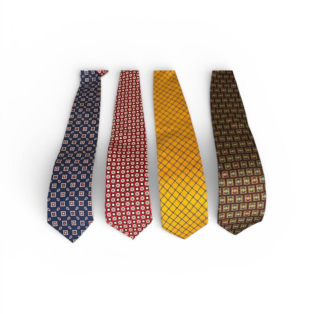Brooks Brothers, Austin Reed, Carlo Riccci 100% all silk set of 4 ties